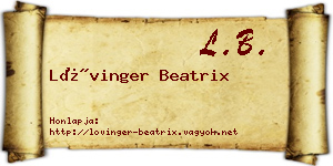 Lővinger Beatrix névjegykártya